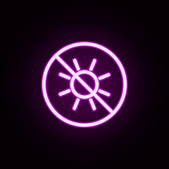 ban on light neon icon. Elements of ban set. Simple icon for websites, web design, mobile app, info graphics
