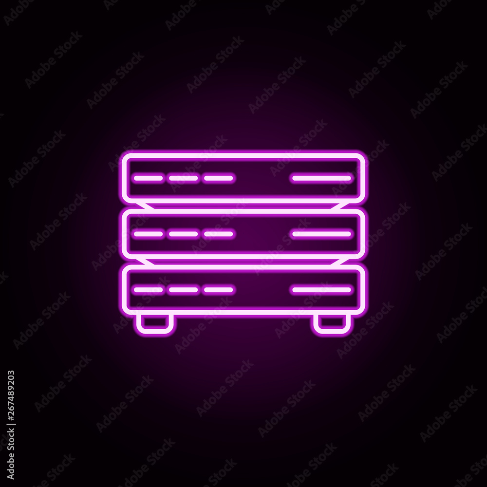 Poster server neon icon. elements of data secutity set. simple icon for websites, web design, mobile app, i