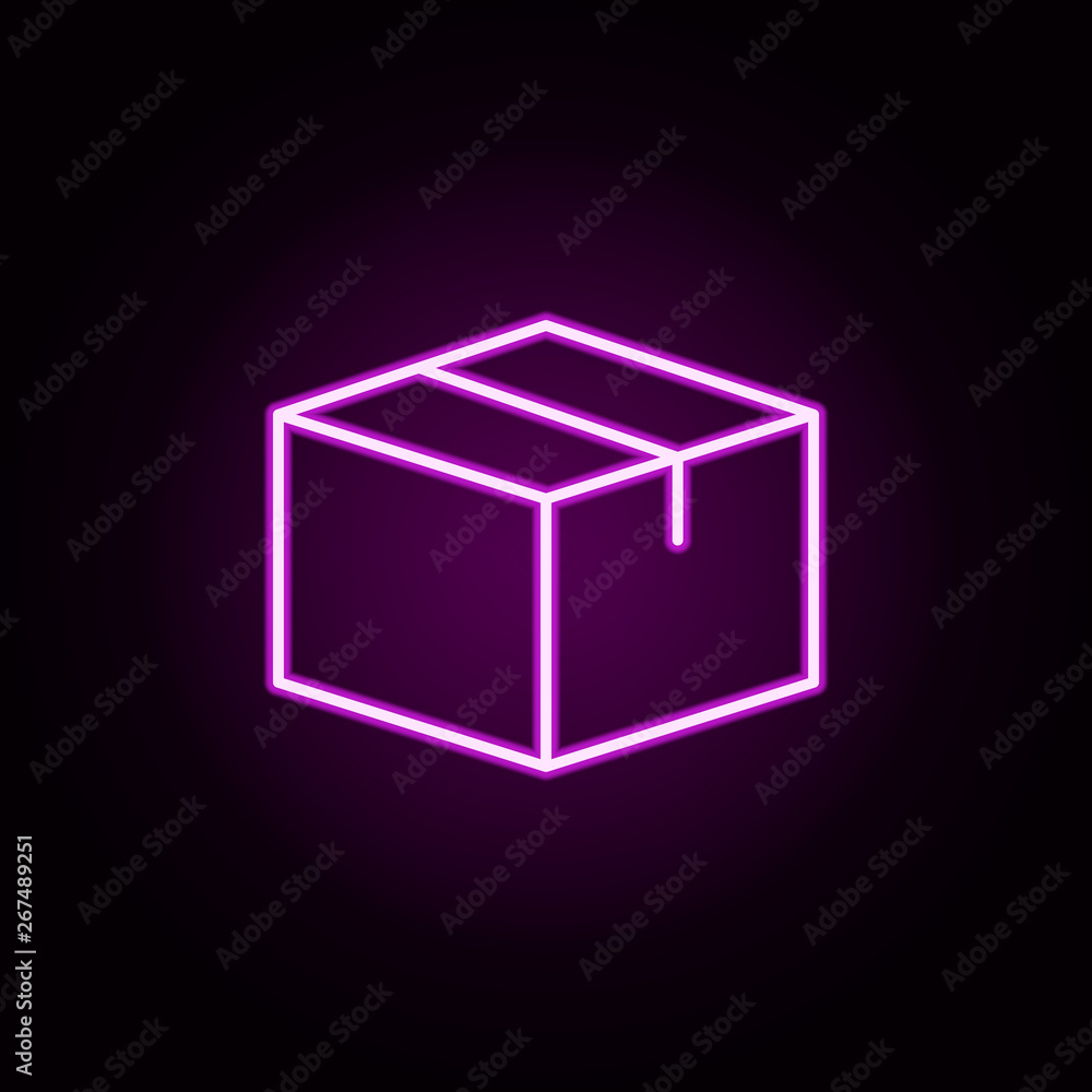 Poster box neon icon. elements of e-commerce set. simple icon for websites, web design, mobile app, info gr