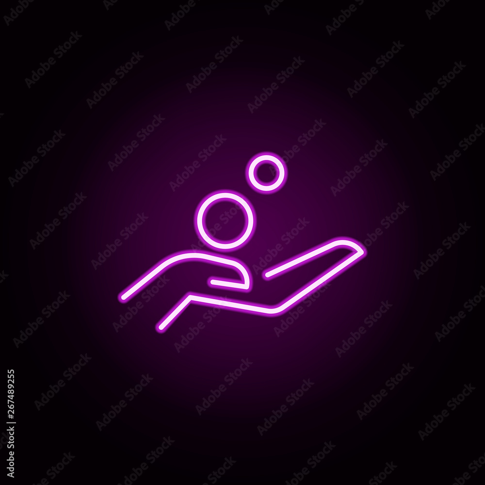 Poster arm neon icon. elements of e-commerce set. simple icon for websites, web design, mobile app, info gr