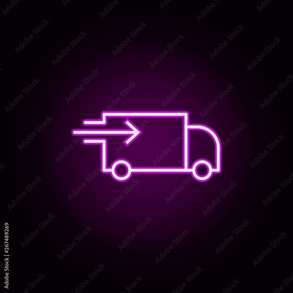 Poster express delivery neon icon. elements of e-commerce set. simple icon for websites, web design, mobile