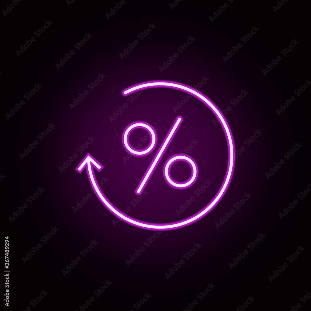 Poster discounts neon icon. elements of e-commerce set. simple icon for websites, web design, mobile app, i