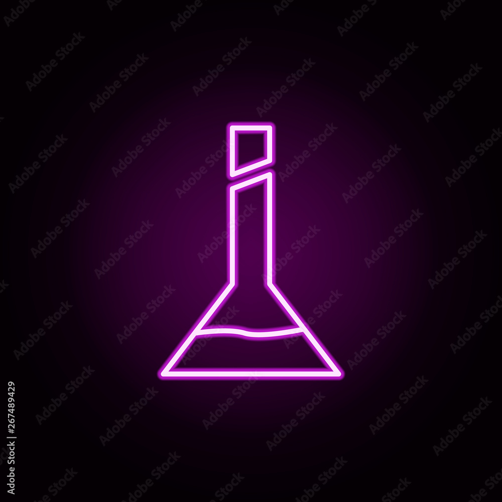 Poster flask neon icon. elements of education set. simple icon for websites, web design, mobile app, info g