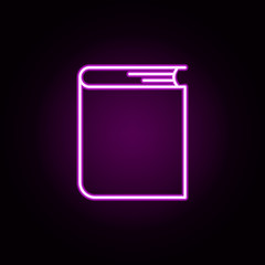 book neon icon. Elements of education set. Simple icon for websites, web design, mobile app, info graphics