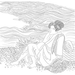 japanese colouring page