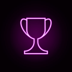 cup neon icon. Elements of education set. Simple icon for websites, web design, mobile app, info graphics