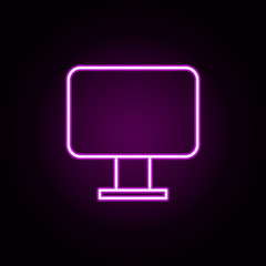 monitor neon icon. Elements of education set. Simple icon for websites, web design, mobile app, info graphics