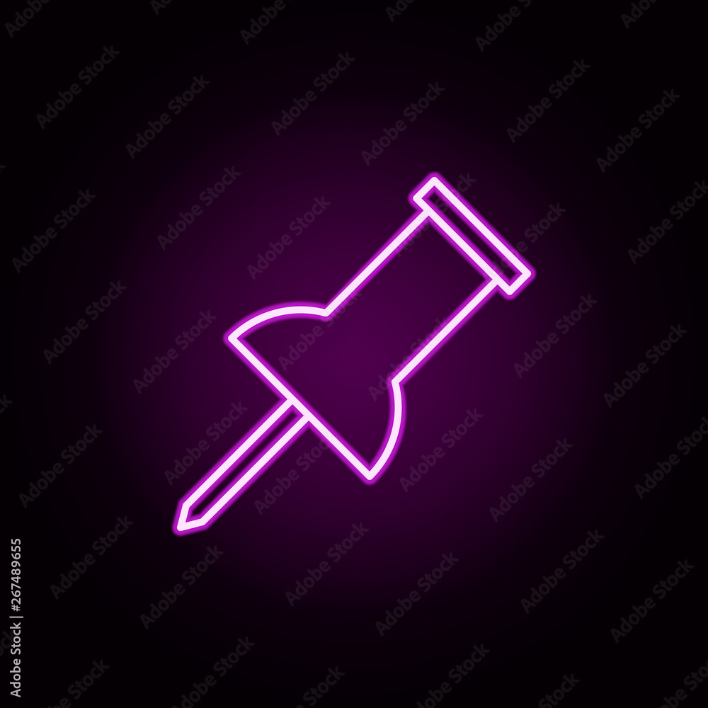 Poster button neon icon. elements of education set. simple icon for websites, web design, mobile app, info 