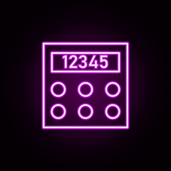 calculator neon icon. Elements of education set. Simple icon for websites, web design, mobile app, info graphics