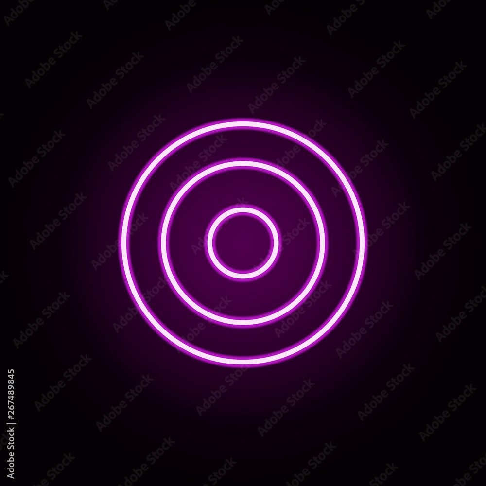 Poster target neon icon. elements of finance set. simple icon for websites, web design, mobile app, info gr