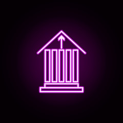 bank up arrow neon icon. Elements of finance set. Simple icon for websites, web design, mobile app, info graphics