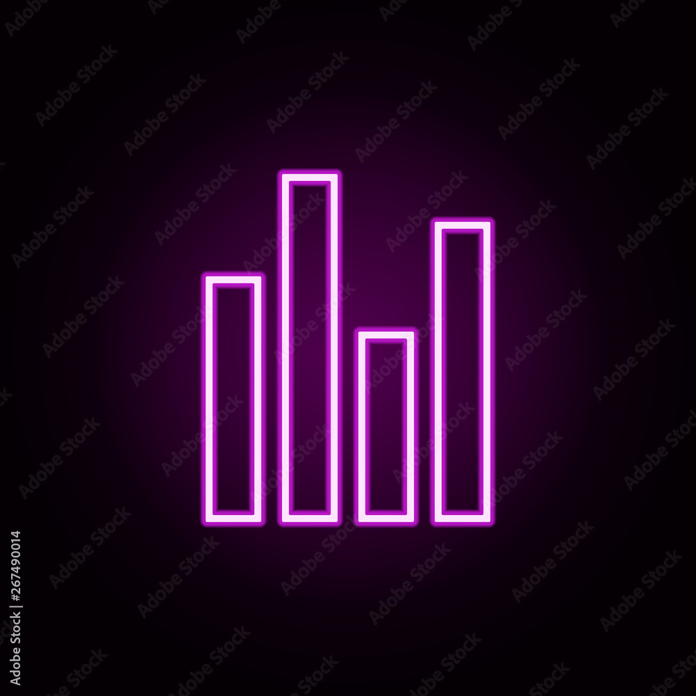 Poster statistics neon icon. elements of finance set. simple icon for websites, web design, mobile app, inf