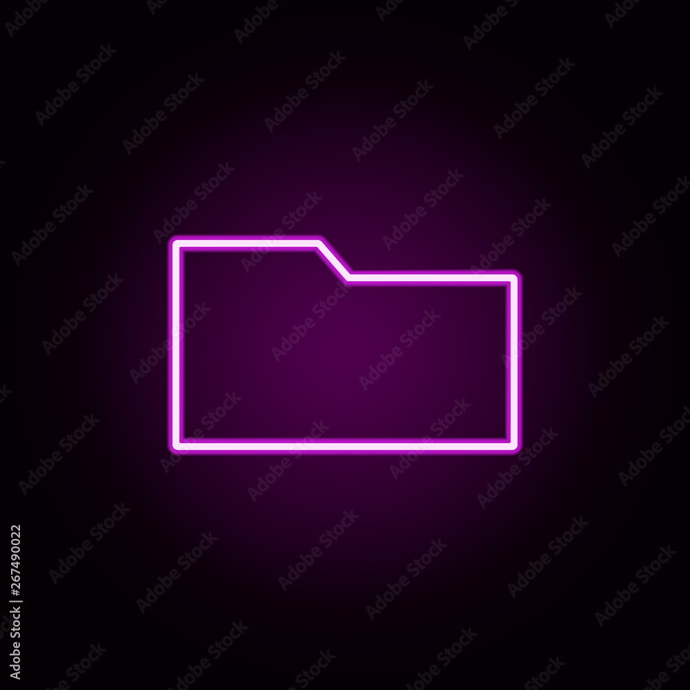 Poster folder neon icon. elements of finance set. simple icon for websites, web design, mobile app, info gr