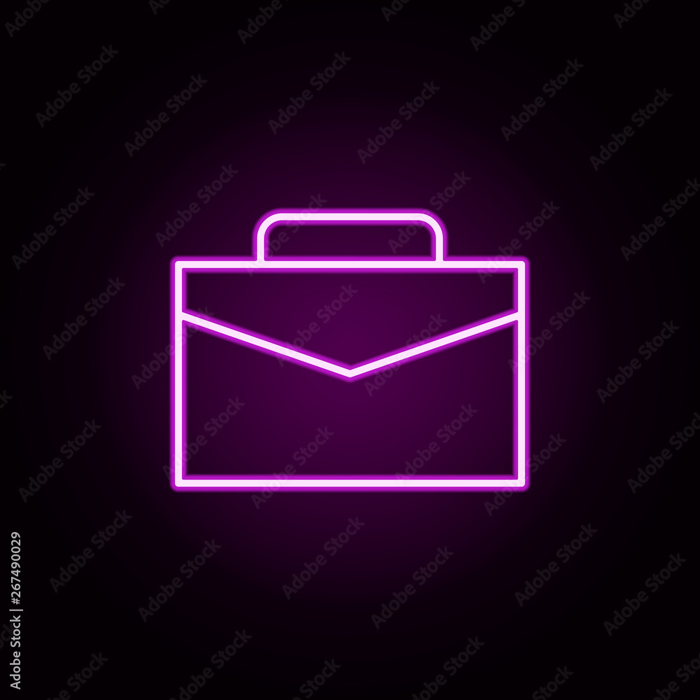 Poster portfolio neon icon. elements of finance set. simple icon for websites, web design, mobile app, info