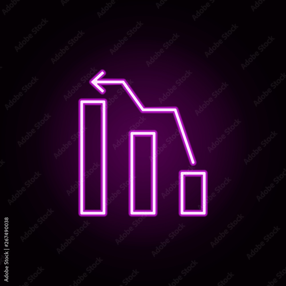 Poster statistics neon icon. elements of finance set. simple icon for websites, web design, mobile app, inf