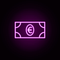 Fototapeta premium Euro neon icon. Elements of finance set. Simple icon for websites, web design, mobile app, info graphics
