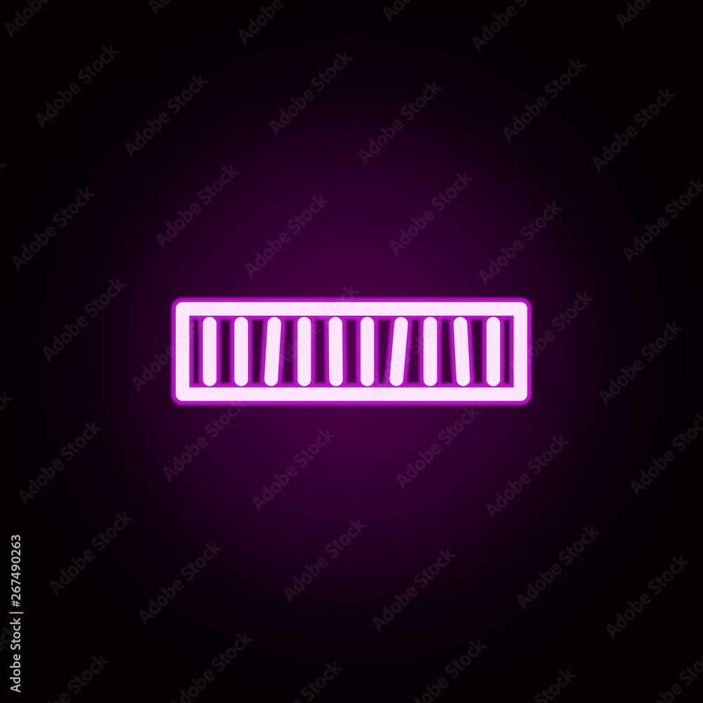 Poster bookshelf neon icon. elements of furnitures set. simple icon for websites, web design, mobile app, i