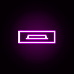 table for TV neon icon. Elements of furnitures set. Simple icon for websites, web design, mobile app, info graphics