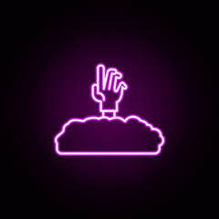 zombie neon icon. Elements of halloween set. Simple icon for websites, web design, mobile app, info graphics