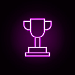 cup neon icon. Elements of hockey set. Simple icon for websites, web design, mobile app, info graphics