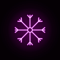 snowflake neon icon. Elements of hockey set. Simple icon for websites, web design, mobile app, info graphics