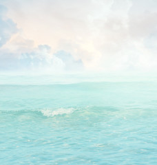 Obraz premium Soft and smooth sea wave,pastel color.