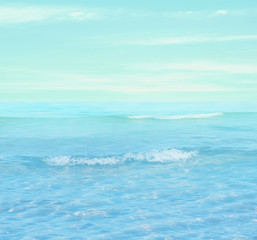 Fototapeta premium Soft and smooth sea wave,pastel color.