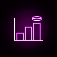statistics neon icon. Elements of hockey set. Simple icon for websites, web design, mobile app, info graphics