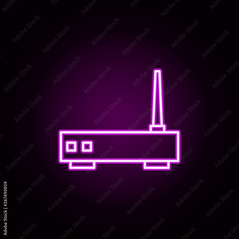 Aufkleber router neon icon. elements of internet things set. simple icon for websites, web design, mobile app,