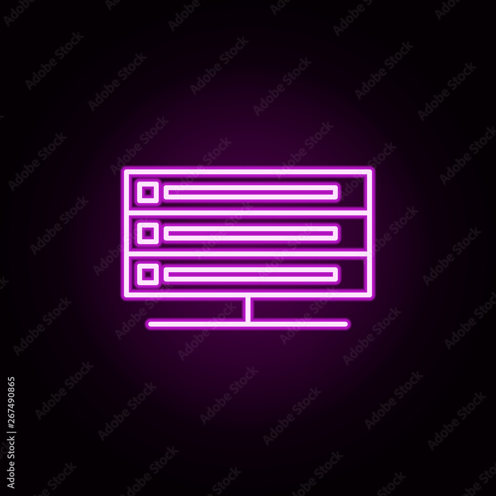 Aufkleber server neon icon. elements of internet things set. simple icon for websites, web design, mobile app,