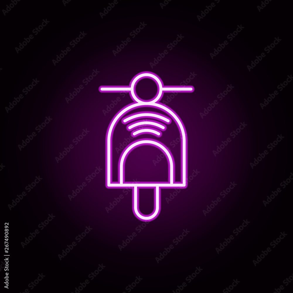 Aufkleber scooter neon icon. elements of internet things set. simple icon for websites, web design, mobile app
