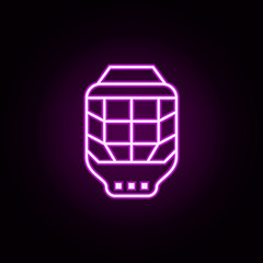 helmet mask neon icon. Elements of hockey set. Simple icon for websites, web design, mobile app, info graphics