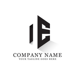 NE initial letter logo design - negative space vector, can used this logo for finance, business,technology, industry