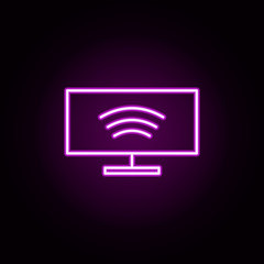 smart tv neon icon. Elements of internet things set. Simple icon for websites, web design, mobile app, info graphics