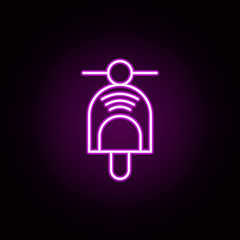 scooter neon icon. Elements of internet things set. Simple icon for websites, web design, mobile app, info graphics