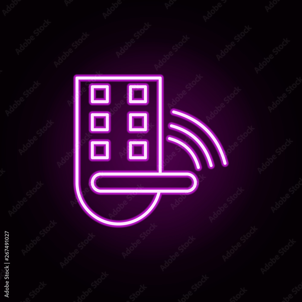 Poster padlock neon icon. elements of internet things set. simple icon for websites, web design, mobile app