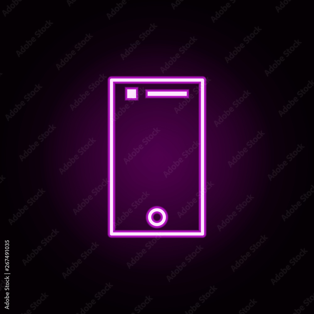 Poster tablet neon icon. elements of internet things set. simple icon for websites, web design, mobile app,
