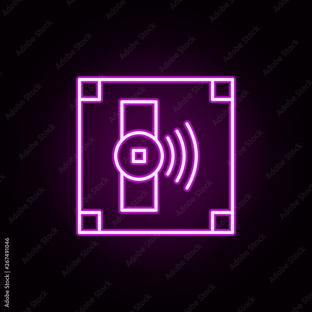 Poster safe box neon icon. elements of internet things set. simple icon for websites, web design, mobile ap