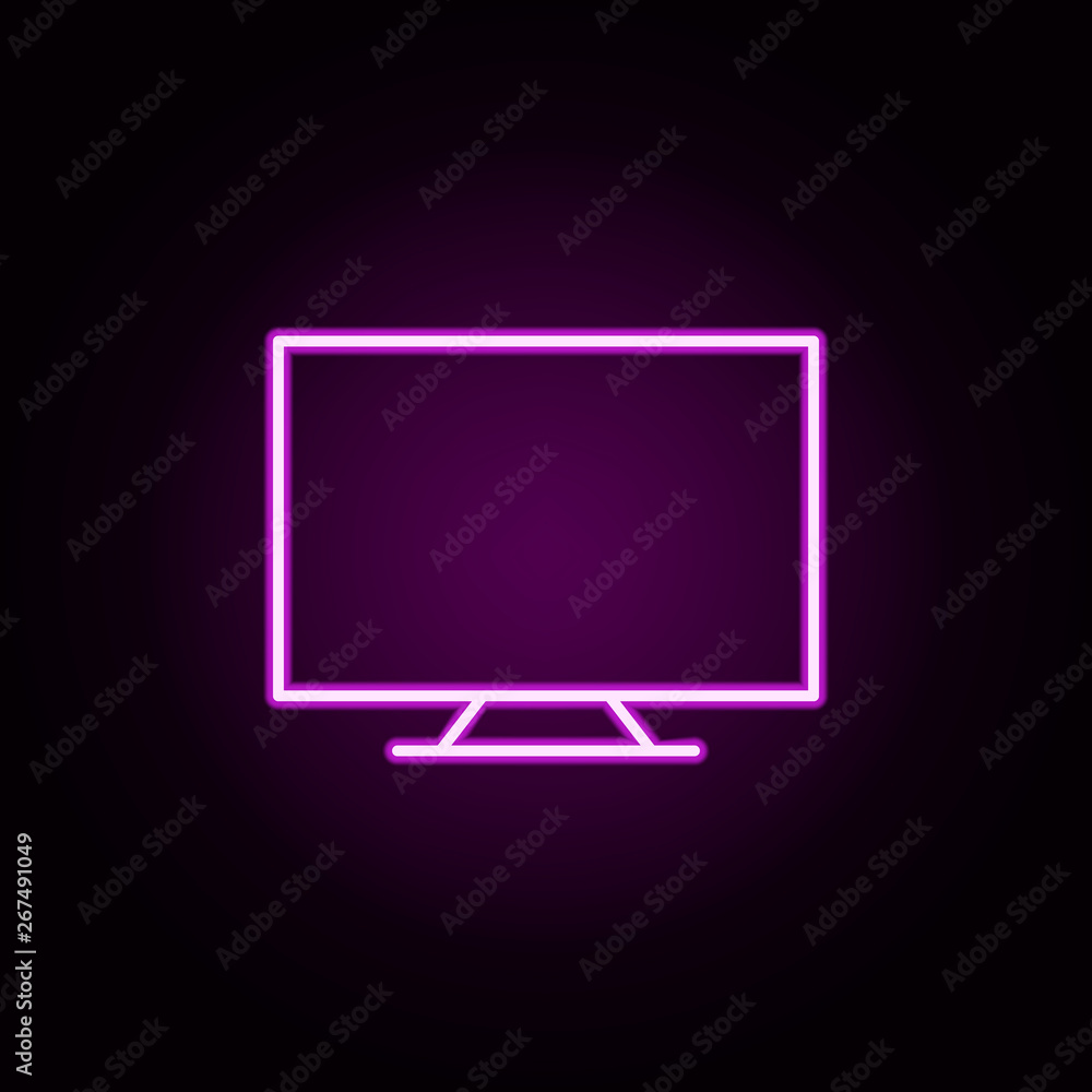 Aufkleber monitor pc neon icon. elements of internet things set. simple icon for websites, web design, mobile 