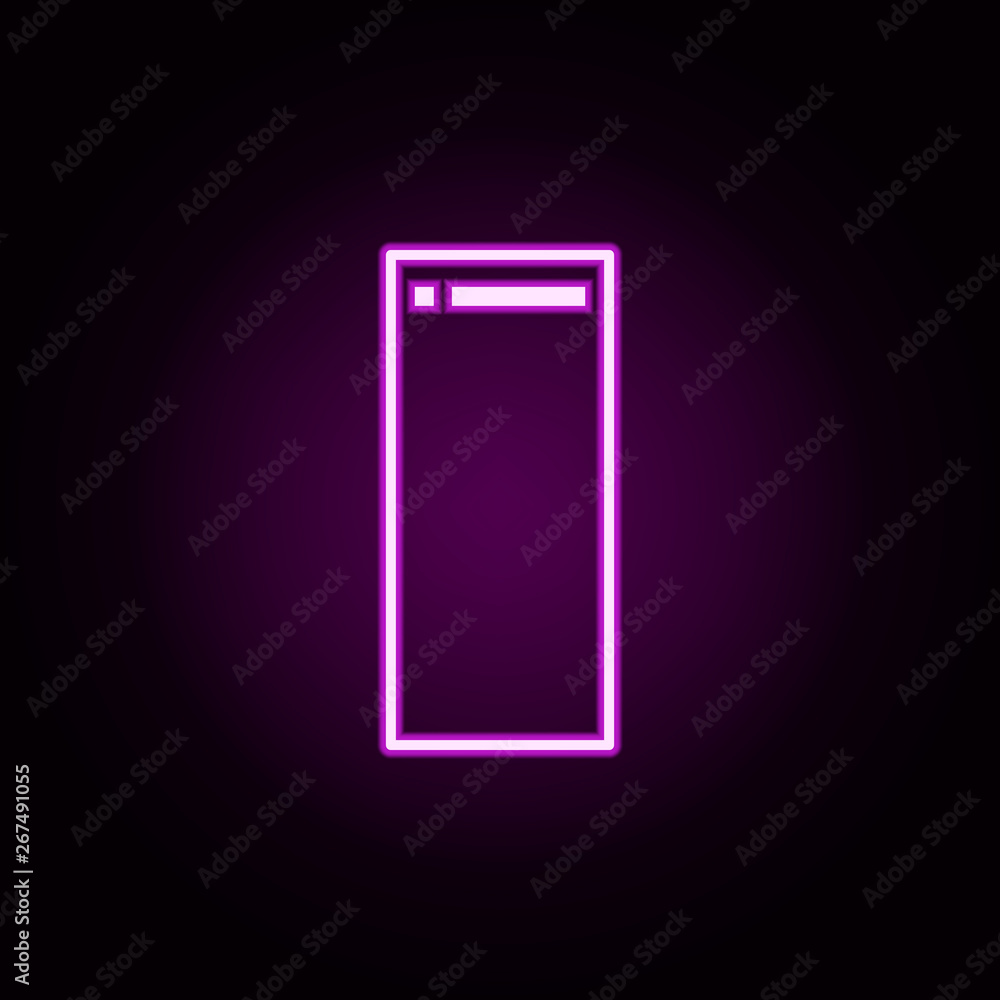 Poster tablet neon icon. elements of internet things set. simple icon for websites, web design, mobile app,