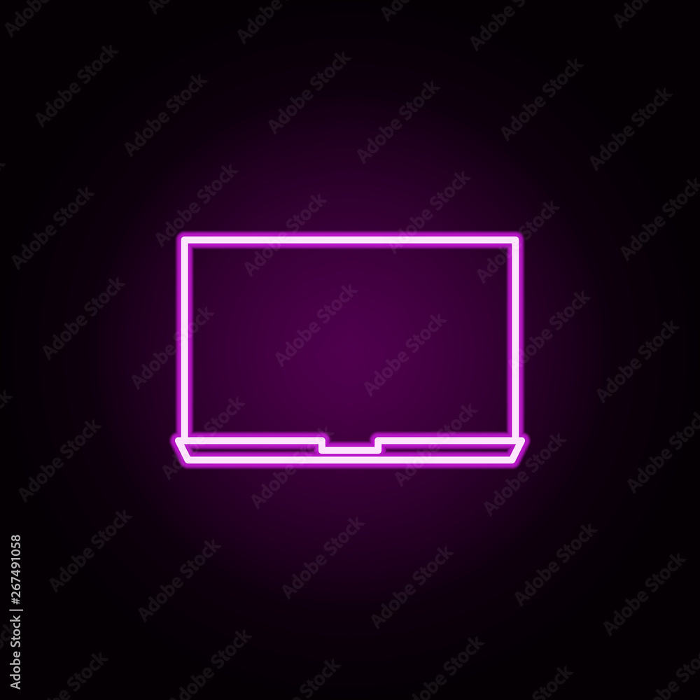 Poster notebook neon icon. elements of internet things set. simple icon for websites, web design, mobile ap