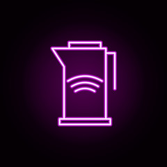 kettle neon icon. Elements of internet things set. Simple icon for websites, web design, mobile app, info graphics