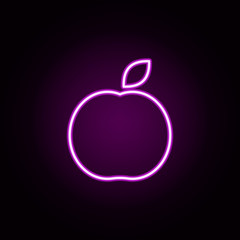 Apple neon icon. Elements of medical set. Simple icon for websites, web design, mobile app, info graphics