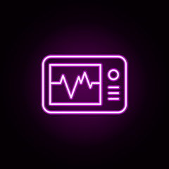 Cardiogram, mobile neon icon. Elements of medical set. Simple icon for websites, web design, mobile app, info graphics
