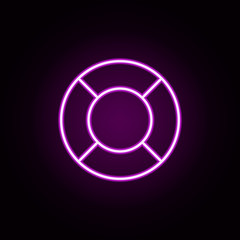 Lifesaver neon icon. Elements of medical set. Simple icon for websites, web design, mobile app, info graphics