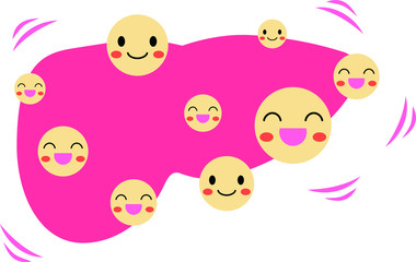 Illustration of a cute liver set