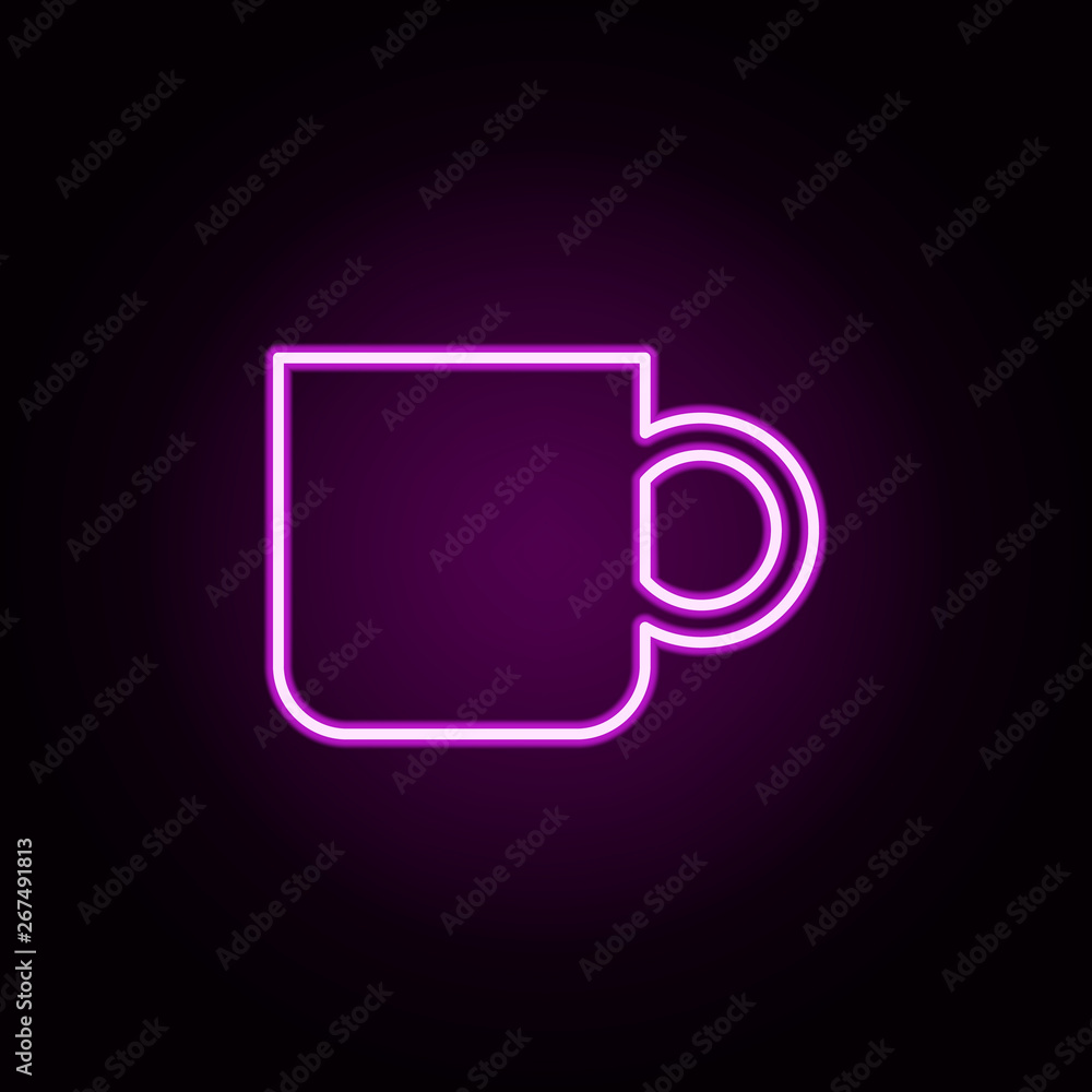 Poster cup neon icon. elements of minimal universal theme set. simple icon for websites, web design, mobile
