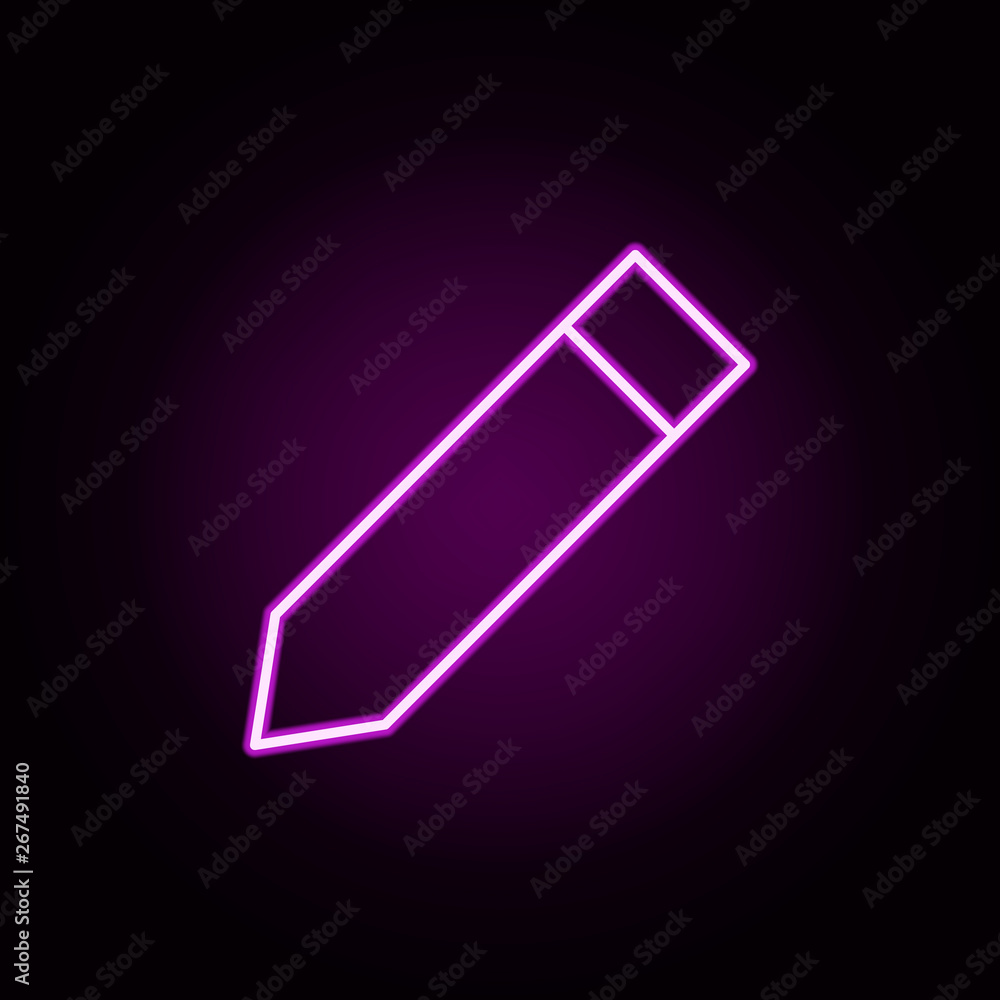 Poster edit neon icon. elements of minimal universal theme set. simple icon for websites, web design, mobil