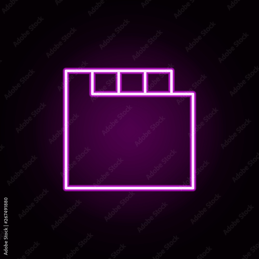 Poster folder neon icon. elements of minimal universal theme set. simple icon for websites, web design, mob