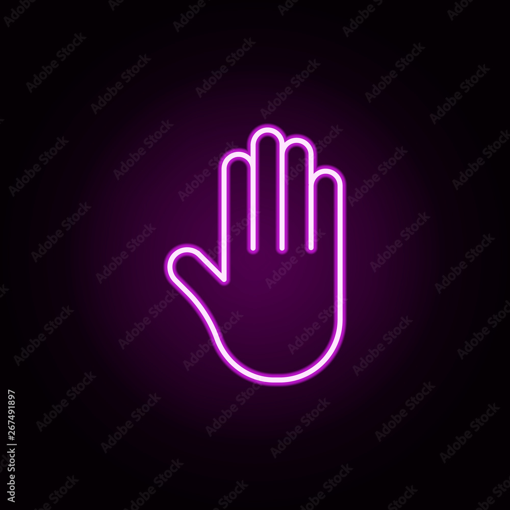 Aufkleber hand neon icon. elements of minimal universal theme set. simple icon for websites, web design, mobil